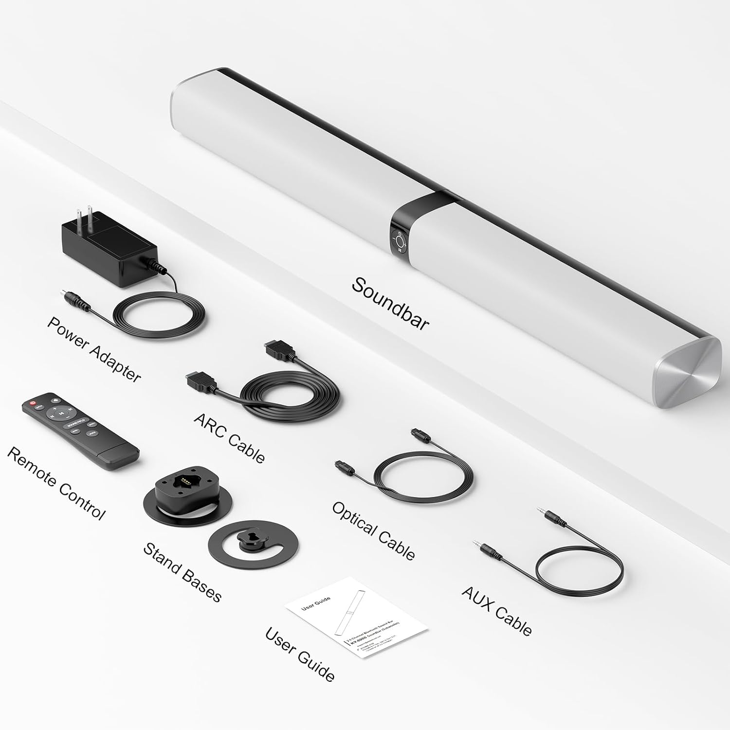 Assistrust 80W 2‑in‑1 Detachable Sound Bar – Bluetooth 5.3, ARC/Opt/AUX, Auto Volume Boost, 3 EQ Modes, 2025 French Design Award Winner – Premium Sound at an Affordable Price