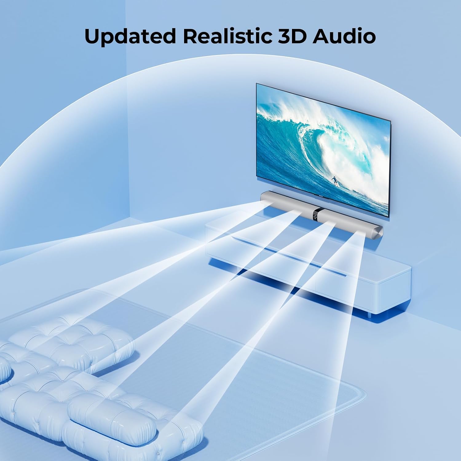 Assistrust 80W 2‑in‑1 Detachable Sound Bar – Bluetooth 5.3, ARC/Opt/AUX, Auto Volume Boost, 3 EQ Modes, 2025 French Design Award Winner – Premium Sound at an Affordable Price