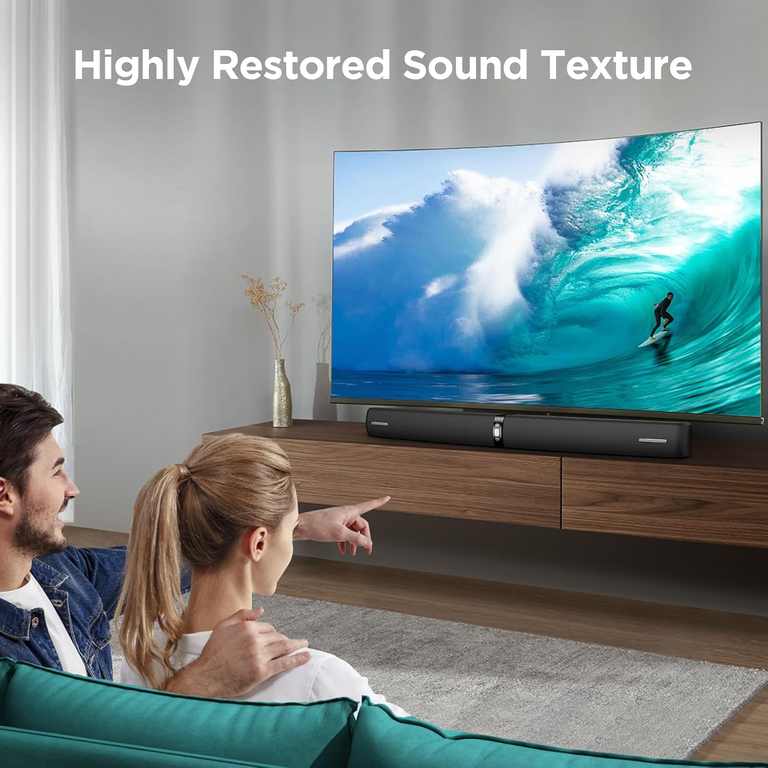 Assistrust 90W 2‑in‑1 Detachable Sound Bar – Bluetooth 5.0/ARC/Opt/AUX, Auto Volume Boost, 3 Customizable EQ Modes for TV/PC/Gaming/Projectors – Affordable Premium Sound