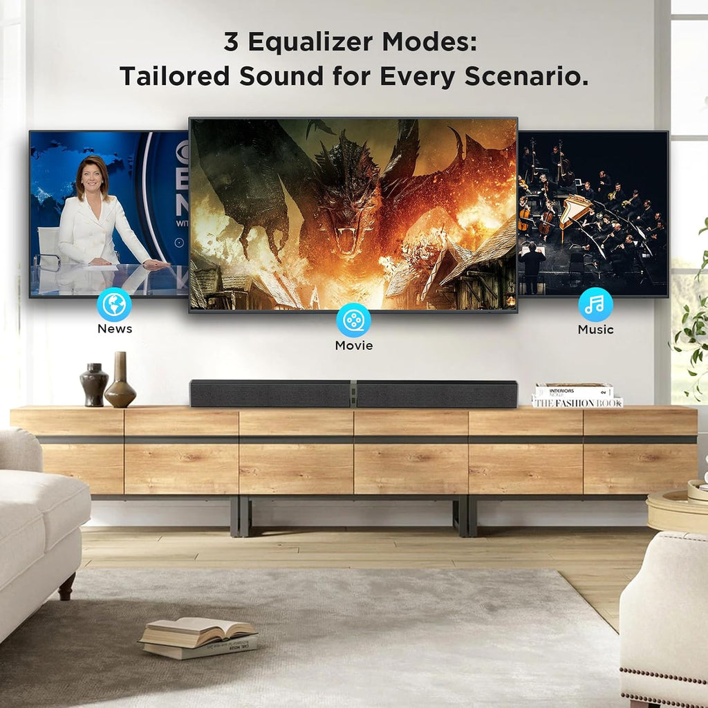 2020D 80W Detachable Sound Bar, Deep Bass Home Theater Audio Speaker