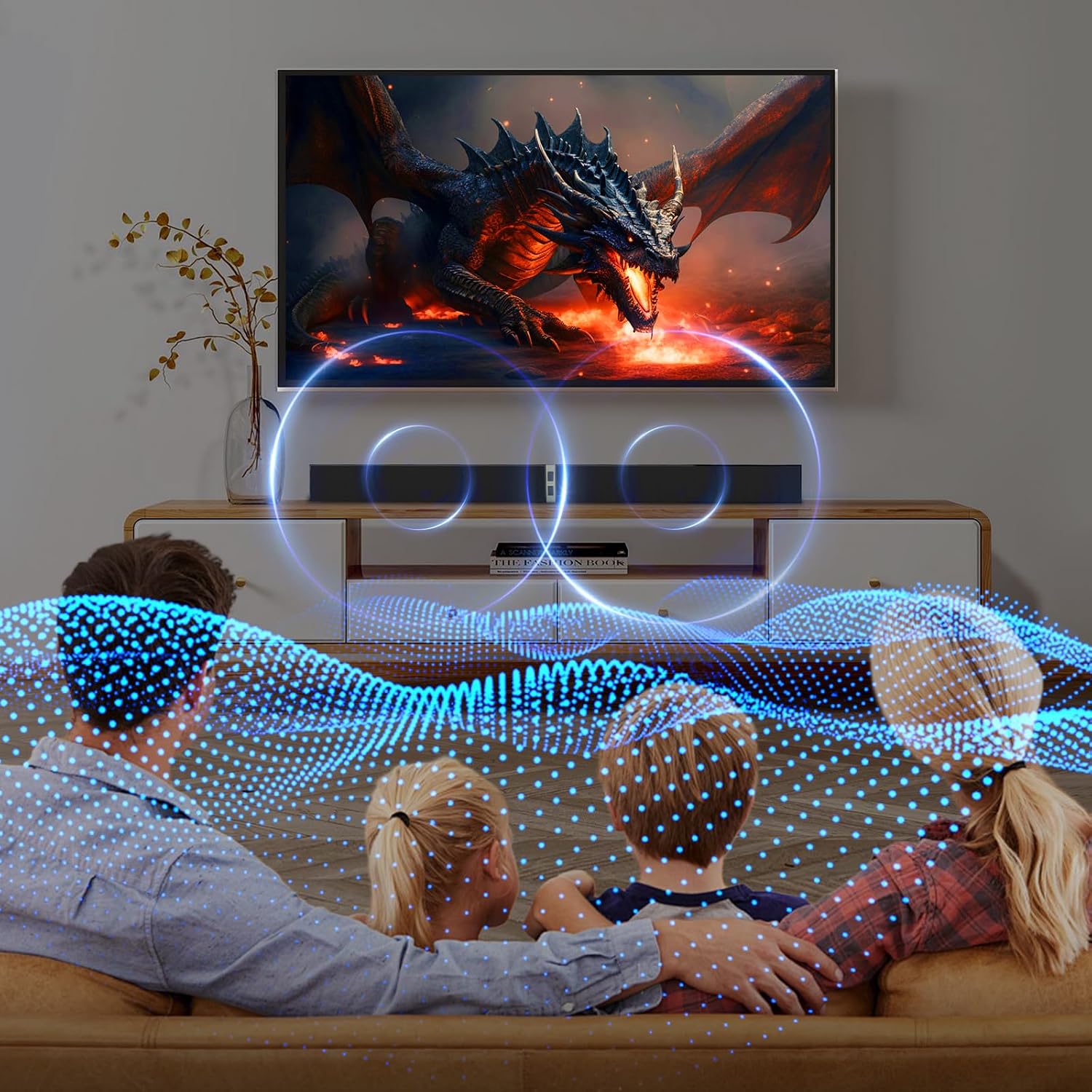 2020D 80W Detachable Sound Bar, Deep Bass Home Theater Audio Speaker