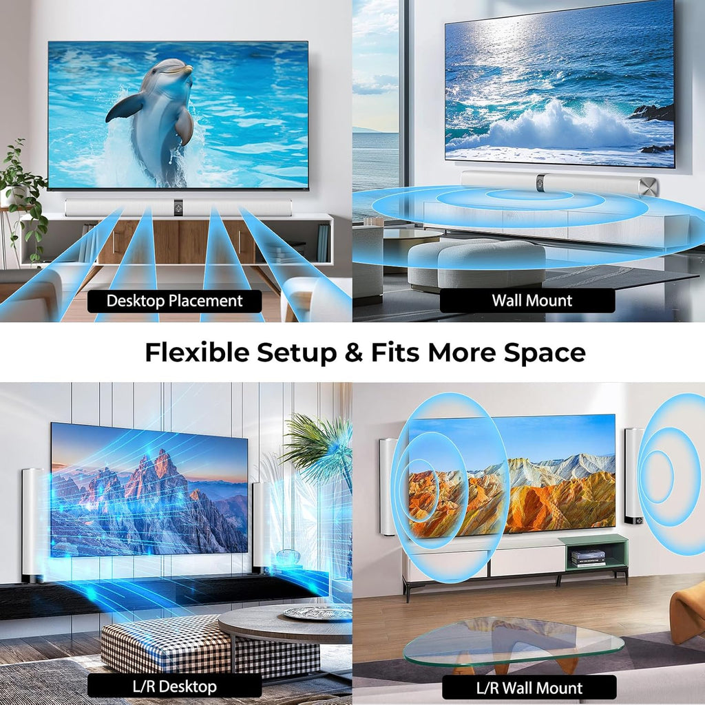 Assistrust 80W 2‑in‑1 Detachable Sound Bar – Bluetooth 5.3, ARC/Opt/AUX, Auto Volume Boost, 3 EQ Modes, 2025 French Design Award Winner – Premium Sound at an Affordable Price