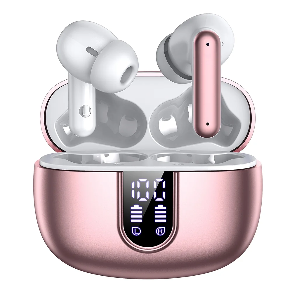 TWS-White LED Display Waterproof Bluetooth Wireless In-Ear Earbuds