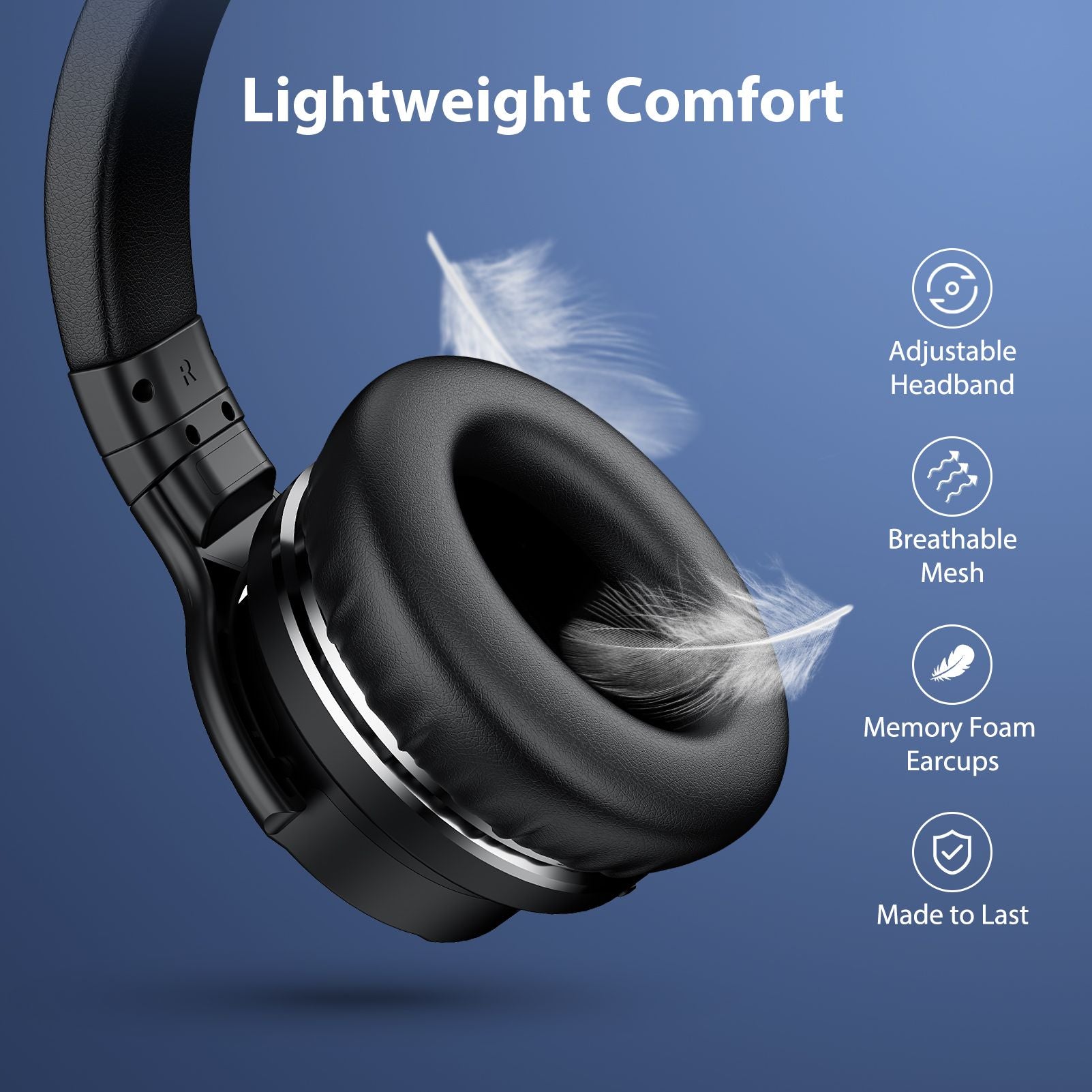 E7MR Bluetooth Headphones Wireless Over-Ear Headphones Active Noise Cancelling