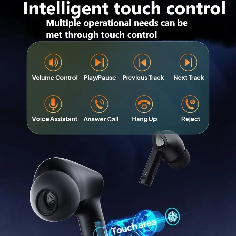 Earbuds Black True Wireless Bluetooth Earbuds, LED Digital Display Bluetooth 5.3 In-Ear Headphones